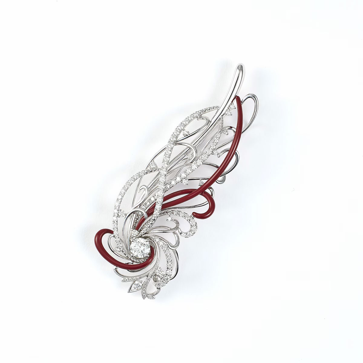 PT900 Diamond Brooch Pendant　希望の翼