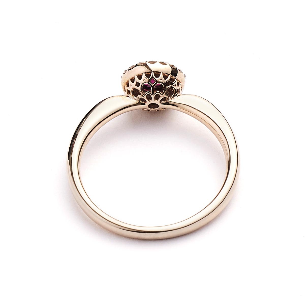 Notre Dame K18PG Rhodolite.G/Diamond Ring