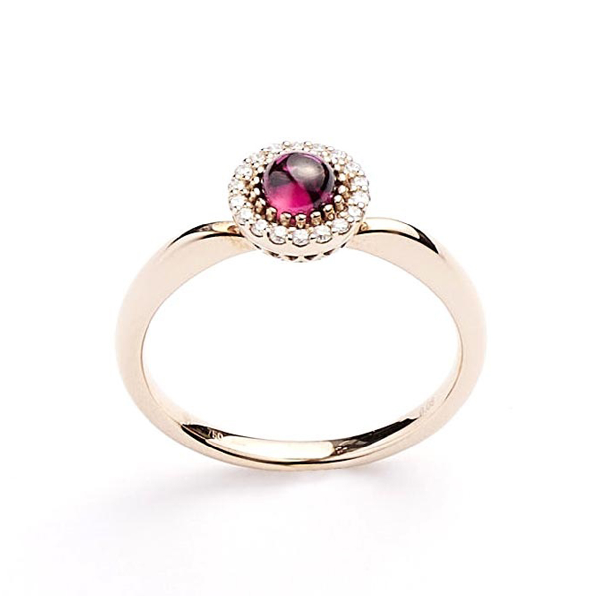 Notre Dame K18PG Rhodolite.G/Diamond Ring