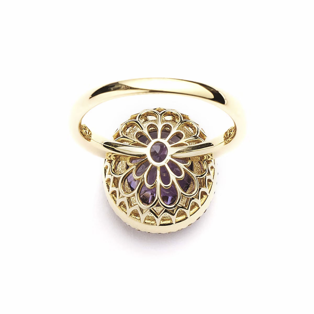 Notre Dame K18 Amethyst/Diamond Ring