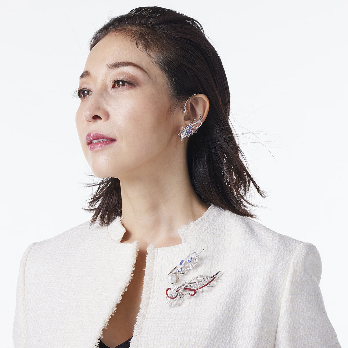 K18WG / Diamond Earring 青い翼のイヤリング