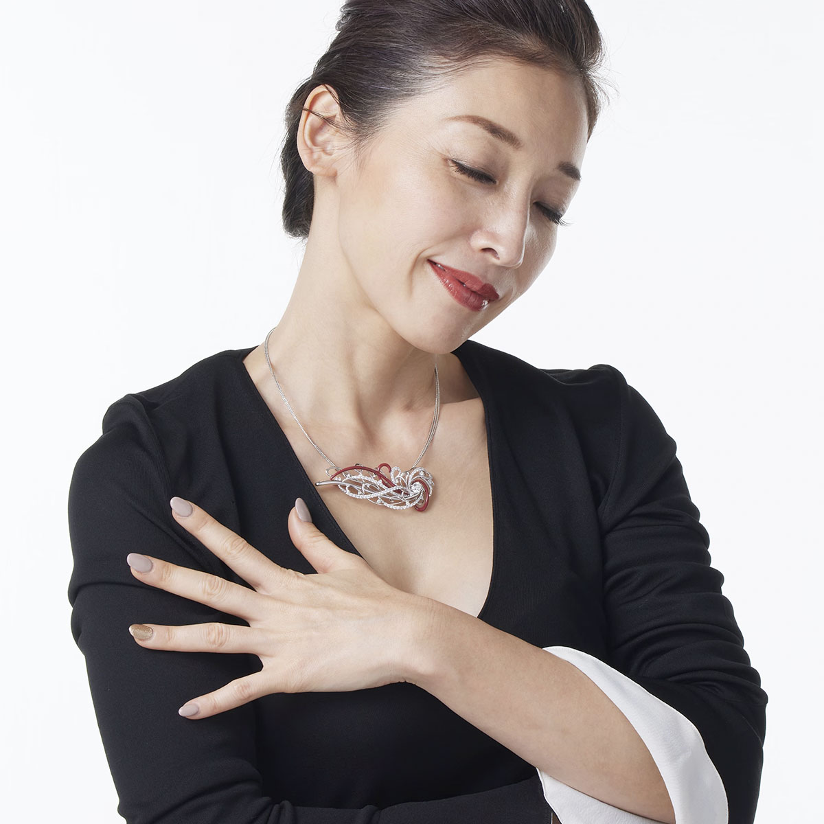 PT900 Diamond Brooch Pendant　希望の翼