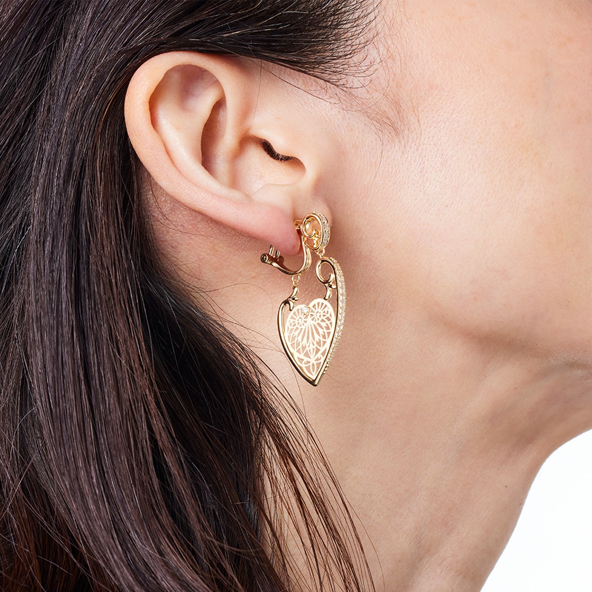 K18 / Diamond Earring 揺れるハート