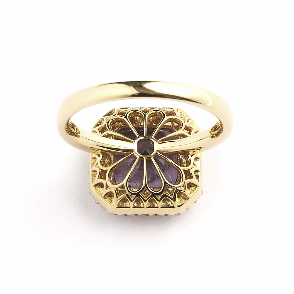 K18 Amethyst/Diamond Ring