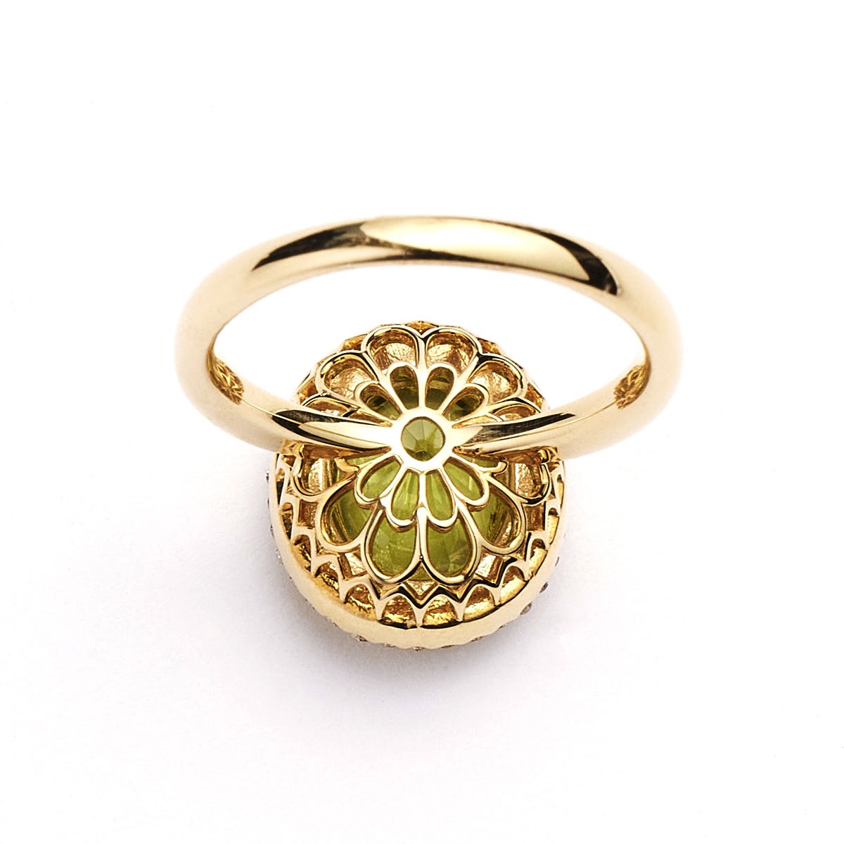 Notre Dame K18 Peridot/Diamond Ring