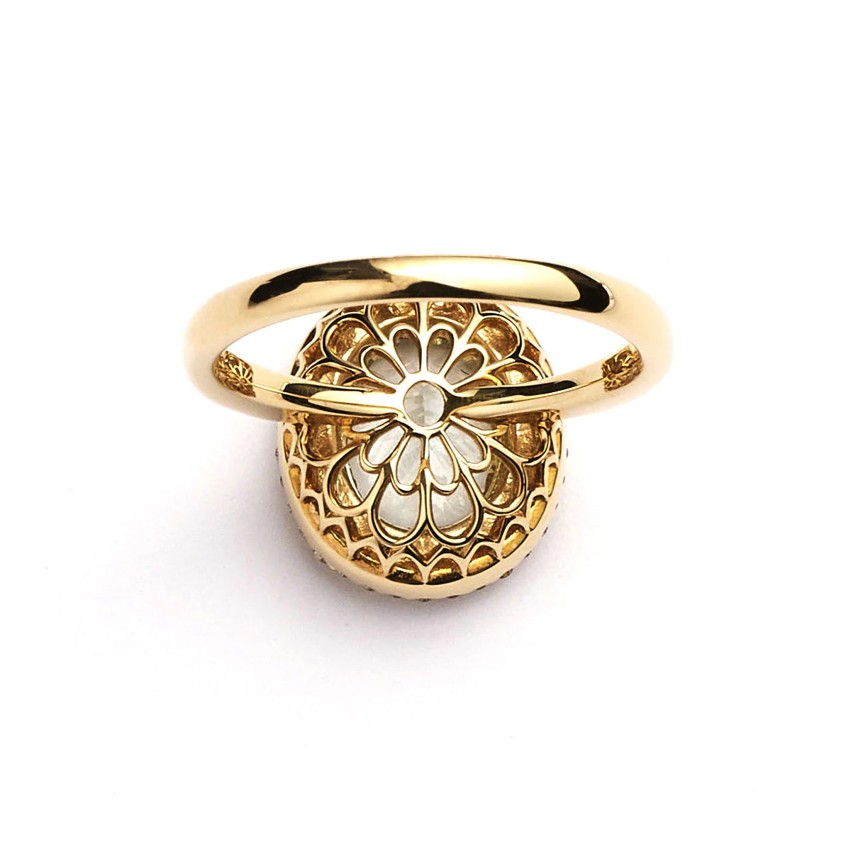 Notre Dame K18 Aquamarine/Diamond Ring