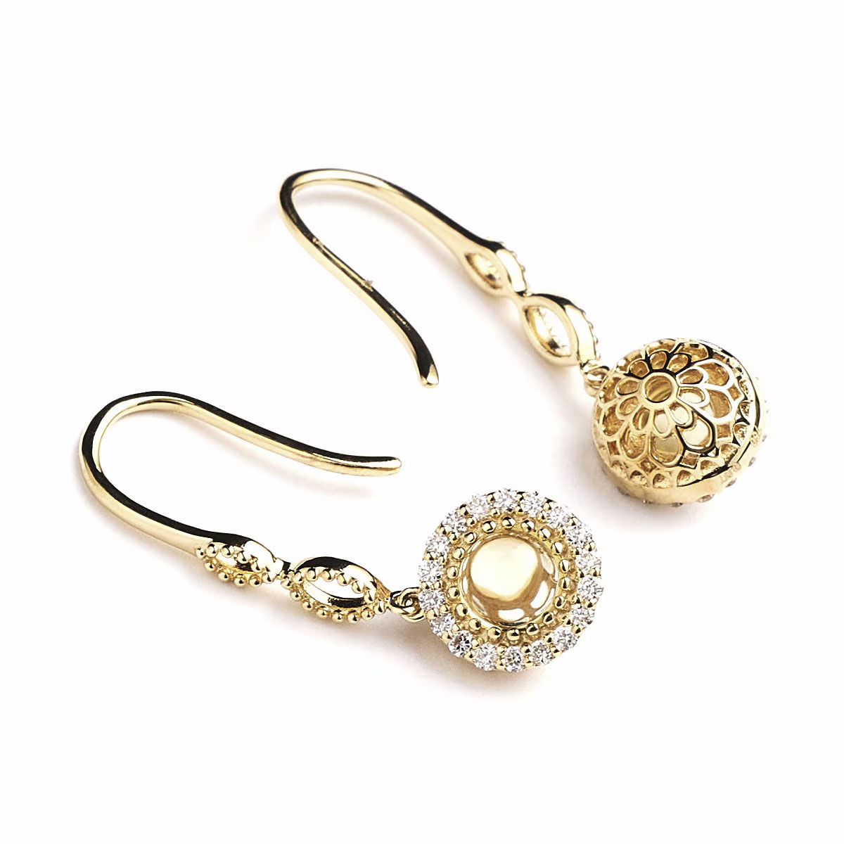 Notre Dame K18 Lemon quartz/Diamond Pierce