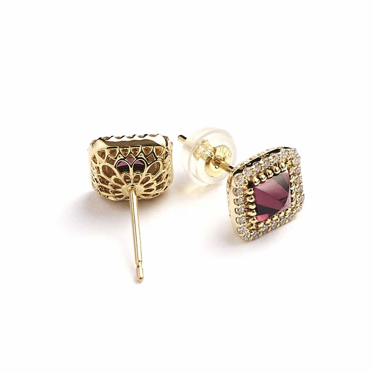 Notre Dame K18 Rhodolite.G/Diamond Pierce